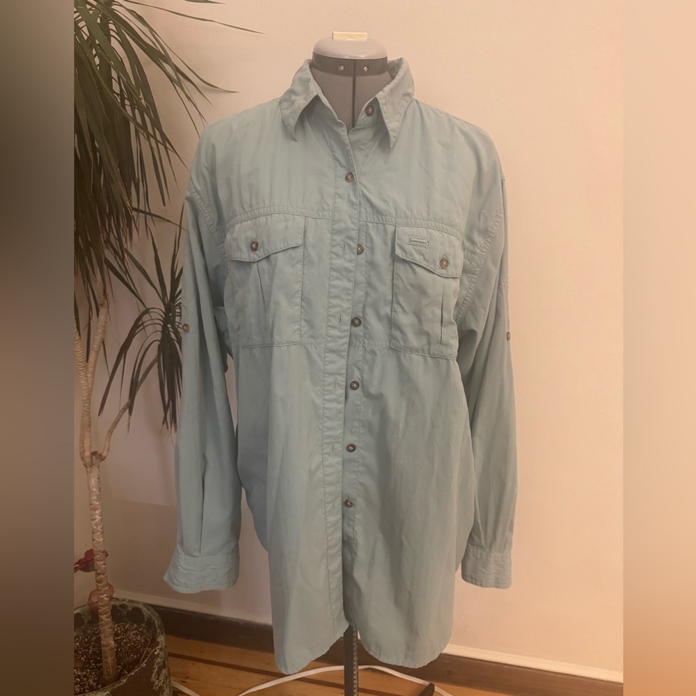 Vintage The North Face Gorpcore Vented Back Fishing Utility Button Up Blue